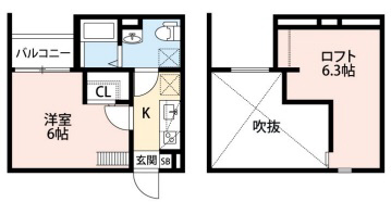 Loft OG 201|神戸市東灘区青木(阪神本線青木駅)のアパート間取 Loft OG 201|神戸市東灘区青木(阪神本線青木駅)のアパート間取