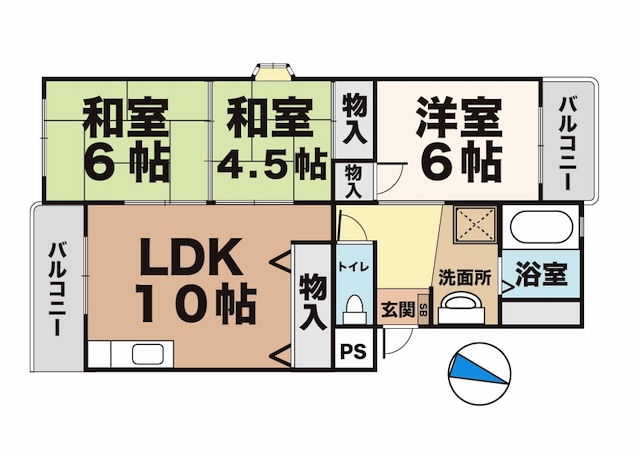 神戸市西区大津和の賃貸物件間取画像