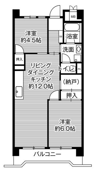 神戸市中央区港島中町の賃貸物件間取画像