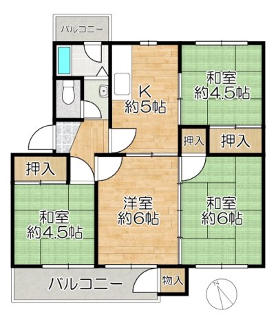 神戸市垂水区狩口台の賃貸物件間取画像