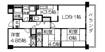 神戸市東灘区魚崎南町の賃貸物件間取画像