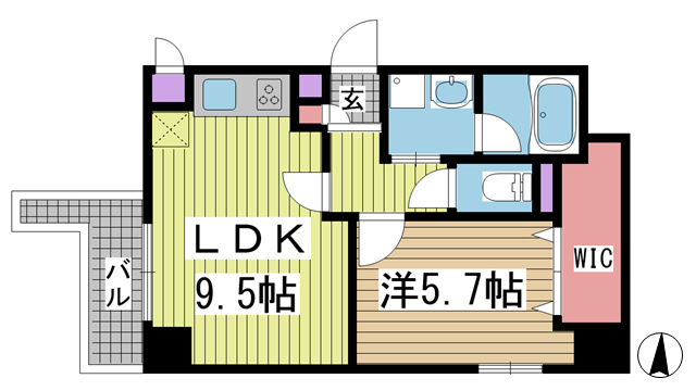 アプリーレ三宮磯上公園 606|神戸市中央区磯辺通(JR東海道本線(近畿)三ノ宮駅)のマンション間取 アプリーレ三宮磯上公園 606|神戸市中央区磯辺通(JR東海道本線(近畿)三ノ宮駅)のマンション間取