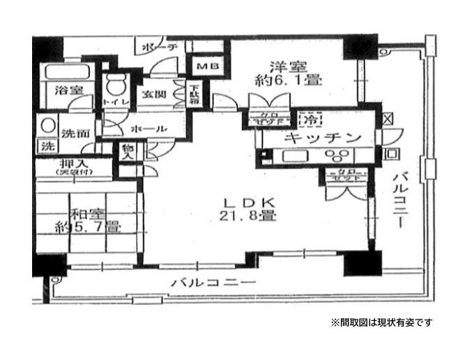 神戸市中央区中山手通の賃貸物件間取画像