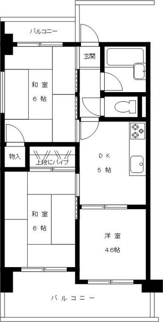 甲南メゾン青木 312|神戸市東灘区青木(阪神本線青木駅)のマンション間取 甲南メゾン青木 312|神戸市東灘区青木(阪神本線青木駅)のマンション間取