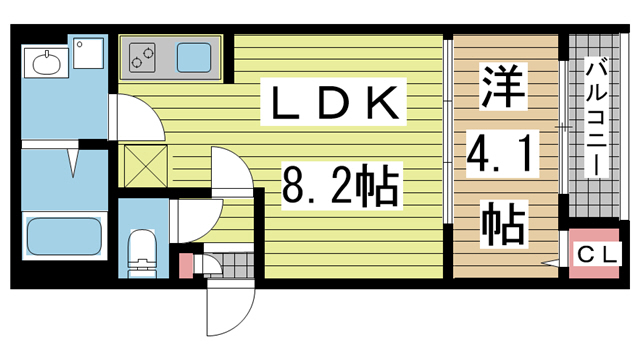 ルアナ新神戸 103|神戸市中央区熊内橋通(神戸市営地下鉄線新神戸駅)のアパート間取 ルアナ新神戸 103|神戸市中央区熊内橋通(神戸市営地下鉄線新神戸駅)のアパート間取