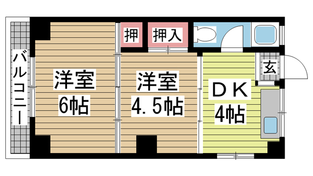 神戸市中央区宮本通の賃貸物件間取画像