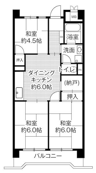 ビレッジハウス港島タワー1号棟 1313|神戸市中央区港島中町(ポートアイランド線北埠頭駅)のマンション間取 ビレッジハウス港島タワー1号棟 1313|神戸市中央区港島中町(ポートアイランド線北埠頭駅)のマンション間取