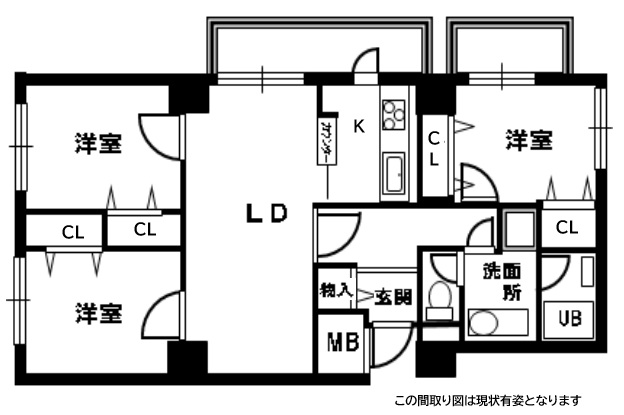 神戸市中央区中山手通の賃貸物件間取画像