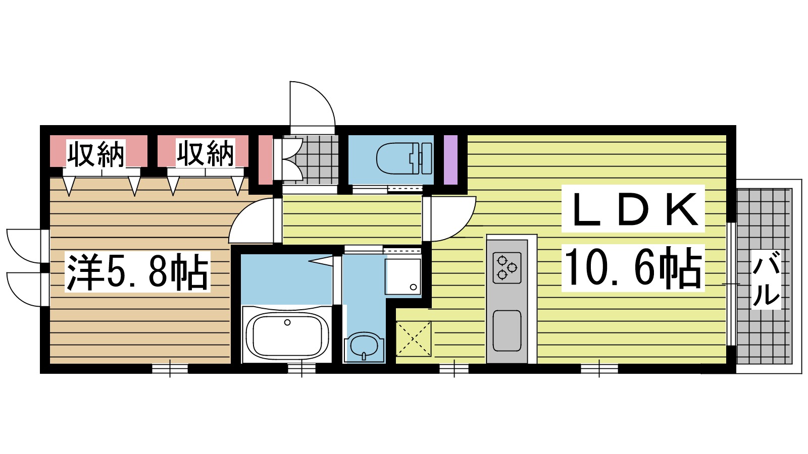 メゾンド深江 201|神戸市東灘区深江本町(阪神本線深江駅)のマンション間取 メゾンド深江 201|神戸市東灘区深江本町(阪神本線深江駅)のマンション間取