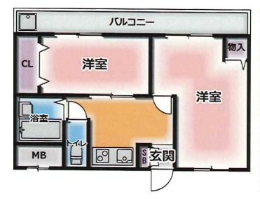 エスペランス・ドゥ花隈 202|神戸市中央区北長狭通(神戸高速線花隈駅)のマンション間取 エスペランス・ドゥ花隈 202|神戸市中央区北長狭通(神戸高速線花隈駅)のマンション間取