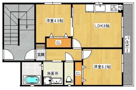 神戸市東灘区魚崎西町の賃貸物件間取画像