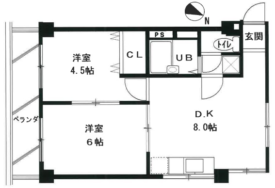 神戸市須磨区離宮前町の賃貸物件間取画像