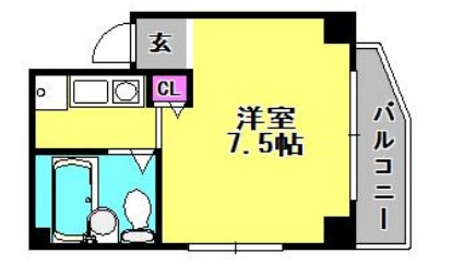 エイエムハイツ 401|神戸市灘区友田町(阪神本線新在家駅)のマンション間取 エイエムハイツ 401|神戸市灘区友田町(阪神本線新在家駅)のマンション間取