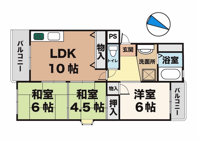 神戸市西区大津和の賃貸物件間取画像