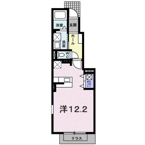 ミニヨンコリーヌ 102|神戸市北区道場町日下部(神戸電鉄三田線道場南口駅)のアパート間取 ミニヨンコリーヌ 102|神戸市北区道場町日下部(神戸電鉄三田線道場南口駅)のアパート間取