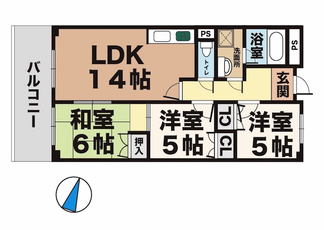 神戸市西区大津和の賃貸物件間取画像