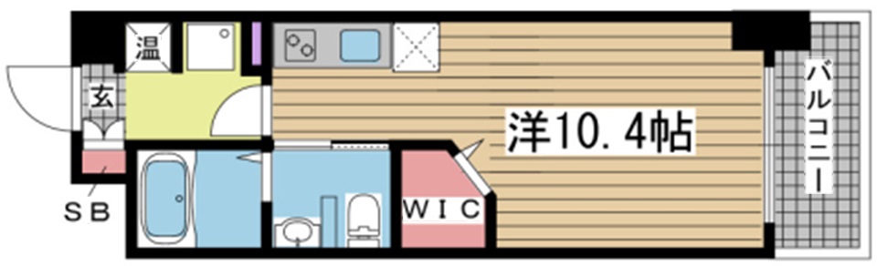 ラ・ウェゾン湊川公園 402|神戸市兵庫区福原町(JR東海道本線(近畿)神戸駅)のマンション間取 ラ・ウェゾン湊川公園 402|神戸市兵庫区福原町(JR東海道本線(近畿)神戸駅)のマンション間取