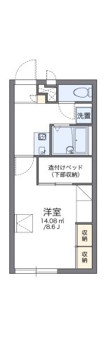 レオパレスM-1 106|神戸市北区有野中町(神戸電鉄三田線田尾寺駅)のアパート間取 レオパレスM-1 106|神戸市北区有野中町(神戸電鉄三田線田尾寺駅)のアパート間取