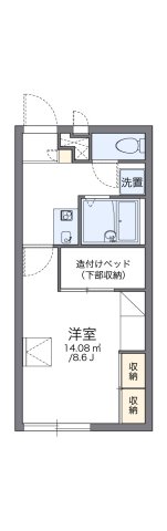 レオパレスM-1 201|神戸市北区有野中町(神戸電鉄三田線田尾寺駅)のアパート間取 レオパレスM-1 201|神戸市北区有野中町(神戸電鉄三田線田尾寺駅)のアパート間取