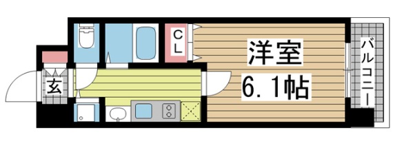 プレミアムコート神戸三宮 1103|神戸市中央区二宮町(JR東海道本線(近畿)三ノ宮駅)のマンション間取 プレミアムコート神戸三宮 1103|神戸市中央区二宮町(JR東海道本線(近畿)三ノ宮駅)のマンション間取