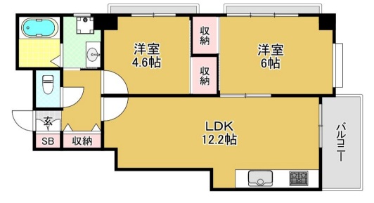 神戸市兵庫区西多聞通の賃貸物件間取画像