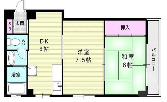 神戸市北区鈴蘭台東町の賃貸物件間取画像