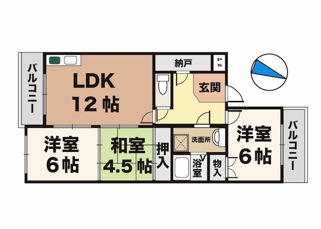 神戸市垂水区桃山台の賃貸物件間取画像