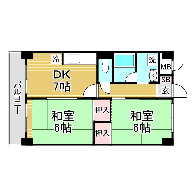 神戸市東灘区御影中町の賃貸物件間取画像