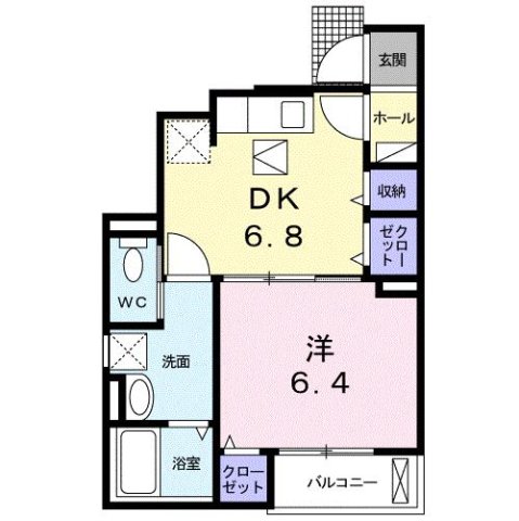 アレグリア コーヨー 102|神戸市北区藤原台中町(神戸電鉄三田線岡場駅)のアパート間取 アレグリア コーヨー 102|神戸市北区藤原台中町(神戸電鉄三田線岡場駅)のアパート間取
