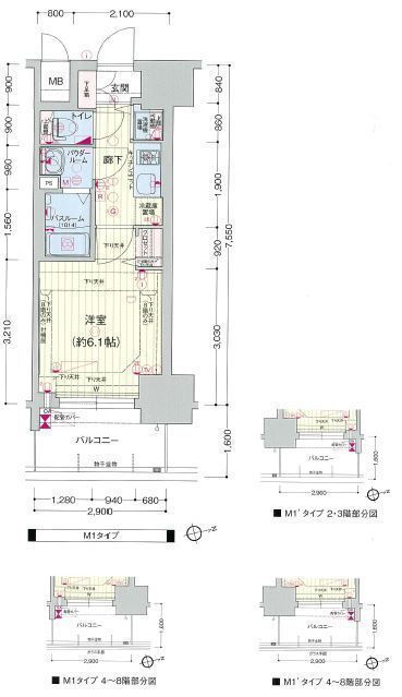 神戸市中央区布引町の賃貸物件間取画像