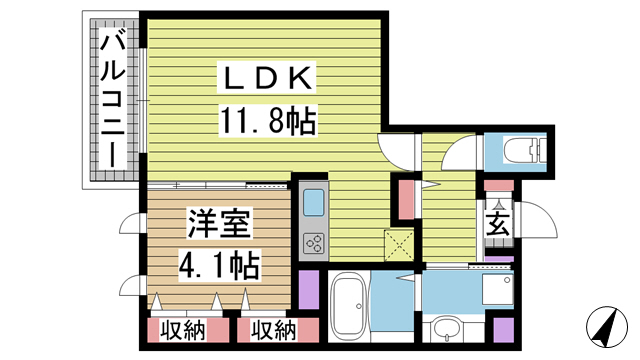 神戸市灘区畑原通の賃貸物件間取画像