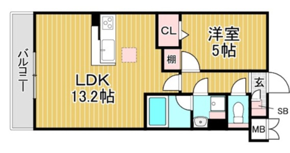 ソレイエール 201|神戸市東灘区深江本町(阪神本線深江駅)のアパート間取 ソレイエール 201|神戸市東灘区深江本町(阪神本線深江駅)のアパート間取