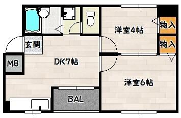 神戸市兵庫区湊町の賃貸物件間取画像