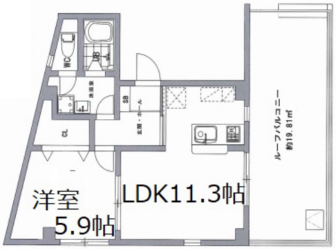 神戸市中央区中山手通の賃貸物件間取画像