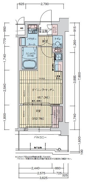 神戸市兵庫区中道通の賃貸物件間取画像