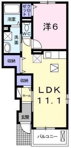キートスⅡ 104|神戸市西区伊川谷町有瀬(JR山陽本線明石駅)のアパート間取 キートスⅡ 104|神戸市西区伊川谷町有瀬(JR山陽本線明石駅)のアパート間取