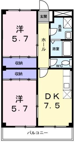 オーク伊川 203|神戸市西区池上(神戸市営地下鉄線伊川谷駅)のマンション間取 オーク伊川 203|神戸市西区池上(神戸市営地下鉄線伊川谷駅)のマンション間取