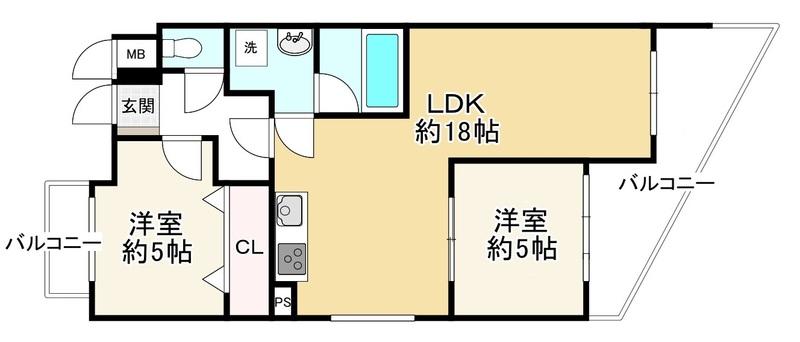 神戸市灘区城の下通の賃貸物件間取画像
