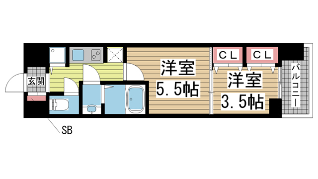 ラヴ神戸三宮 1107|神戸市中央区浜辺通(JR東海道本線(近畿)三ノ宮駅)のマンション間取 ラヴ神戸三宮 1107|神戸市中央区浜辺通(JR東海道本線(近畿)三ノ宮駅)のマンション間取