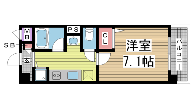 神戸市灘区篠原本町の賃貸物件間取画像