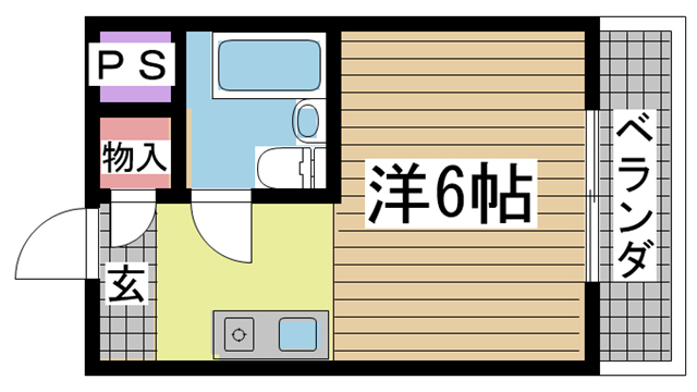 コスモメイト北野 304|神戸市中央区中山手通(JR東海道本線(近畿)三ノ宮駅)のマンション間取 コスモメイト北野 304|神戸市中央区中山手通(JR東海道本線(近畿)三ノ宮駅)のマンション間取
