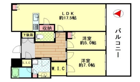 神戸市東灘区御影中町の賃貸物件間取画像