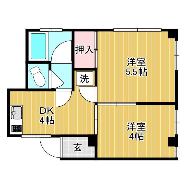 神戸市灘区一王山町の賃貸物件間取画像