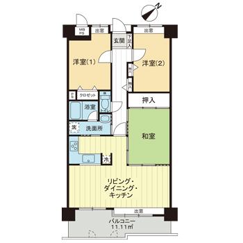神戸市垂水区高丸の賃貸物件間取画像