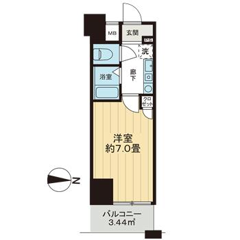 エステムコート新神戸エリタージュ 1011|神戸市中央区生田町(神戸市営地下鉄線新神戸駅)のマンション間取 エステムコート新神戸エリタージュ 1011|神戸市中央区生田町(神戸市営地下鉄線新神戸駅)のマンション間取