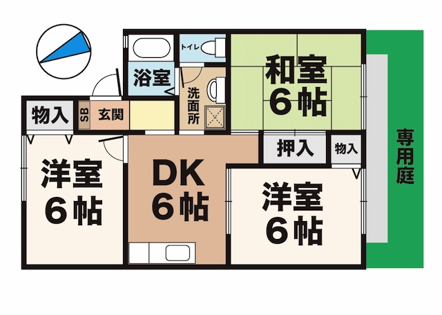 神戸市西区竜が岡の賃貸物件間取画像