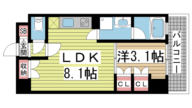 アバンダントハウス 305|神戸市中央区若菜通(JR東海道本線(近畿)三ノ宮駅)のマンション間取 アバンダントハウス 305|神戸市中央区若菜通(JR東海道本線(近畿)三ノ宮駅)のマンション間取