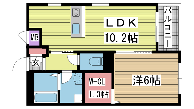 エスペランサ日吉 205|神戸市長田区日吉町(JR山陽本線鷹取駅)のマンション間取 エスペランサ日吉 205|神戸市長田区日吉町(JR山陽本線鷹取駅)のマンション間取