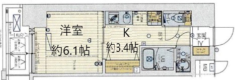 セオリー神戸アネシア 201|神戸市中央区大日通(阪急神戸線春日野道駅)のマンション間取 セオリー神戸アネシア 201|神戸市中央区大日通(阪急神戸線春日野道駅)のマンション間取