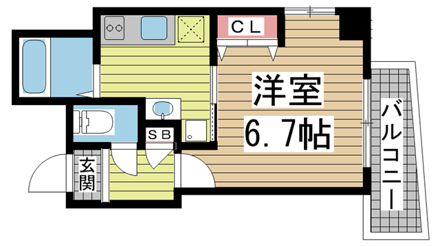 ラフォンテ三宮旭 401|神戸市中央区旭通(JR東海道本線(近畿)三ノ宮駅)のマンション間取 ラフォンテ三宮旭 401|神戸市中央区旭通(JR東海道本線(近畿)三ノ宮駅)のマンション間取